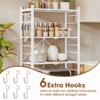 SKONYON Storage Shelves Foldable Metal Shelves Utility Shelving Units with 6 Hooks 4-Tier & 5-Tier - 4 of 4
