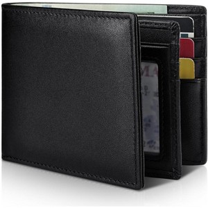 Paaaawaters Mens Wallet Genuine Leather Bifold RFID Blocking Wallet for Men - 1 of 4