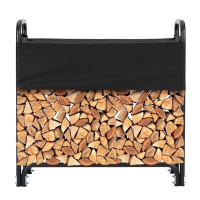 Firewood Rack Outdoor with Large Storage Space, Reinforced Base for Stability Firewood Holder for Fireplace Wood Storage,Waterproof Cover