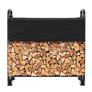 WhizMax Firewood Rack Outdoor with Large Storage Space, Reinforced Base for Stability Firewood Holder for Fireplace Wood Storage,Waterproof Cover - 1 of 4