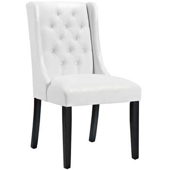 Baronet Tufted Vinyl Upholstery Dining Chair White - Modway