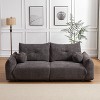 90''W Faux Lamb's Wool Loveseat Sofa, Comfortable Sofa Couch with 2 Ball Pillows 4S - ModernLuxe - 2 of 4