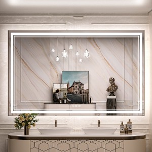 Keonjinn LED Bathroom Vanity Mirror, Front Light & Backlit, 3 Color Temperatures, Anti Fog, Double Lights Strips - 1 of 4