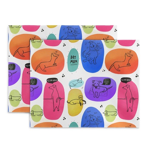 Isa Zapata Mutt Mom Set of 2 Placemats - Deny Designs - image 1 of 2