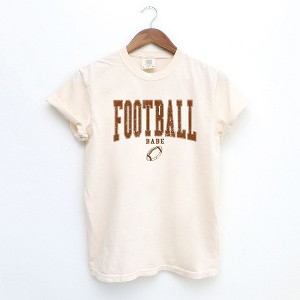 Simply Sage Market Women's Varsity Football Babe Short Sleeve Garment Dyed Tee - 1 of 4