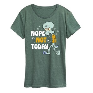 Women's - SpongeBob SquarePants - Squidward Nope Not Today Short Sleeve Graphic T-Shirt - 1 of 4