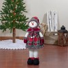 Northlight Jolly Plush Girl Snowman Christmas Figure - 24" - Red and Green - 2 of 4