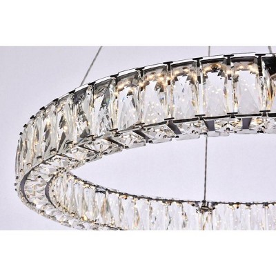 Monroe Black LED Pendant with Clear Crystal Accents