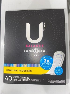 U By Kotex Balance Fragrance Free Panty Liners - Light Absorbency - Regular  Length - 50ct : Target