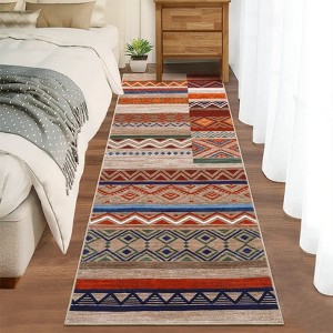 Washable Living Room Rugs Farmhouse Geometric Area Rug Soft No Slip Non-Shedding Carpet for Bedroom Dining Room Home Office - 1 of 4