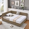CAVINAS Full Size Upholstered Tufted Bed Frame, Sofa Bed Frame with Comfortable Backrest and Armrests, Velvet Fabric Bed for Bedroom, Living Room - 3 of 4