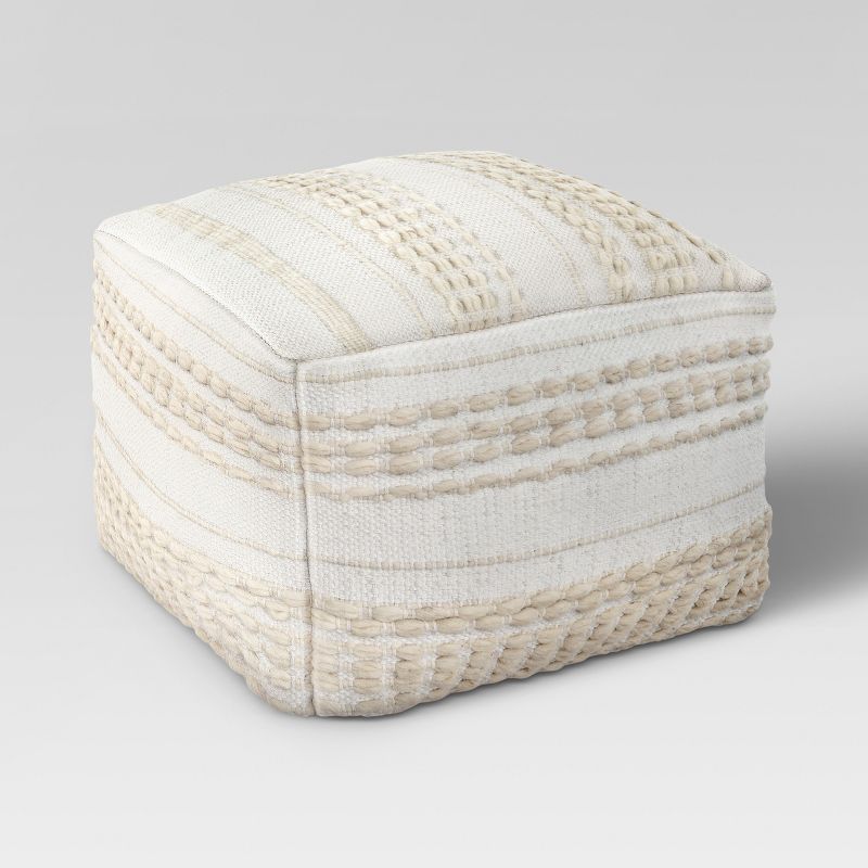 Lory Pouf Textured Neutral - Threshold&#8482;, 3 of 5