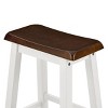 TopComfy Patio Seating Sets Bar Table and Chairs Set 3 Piece Dining Table Set Industrial Breakfast Table Set for Dining Room, White, 43.9"*25.2"*8.5" - 3 of 4