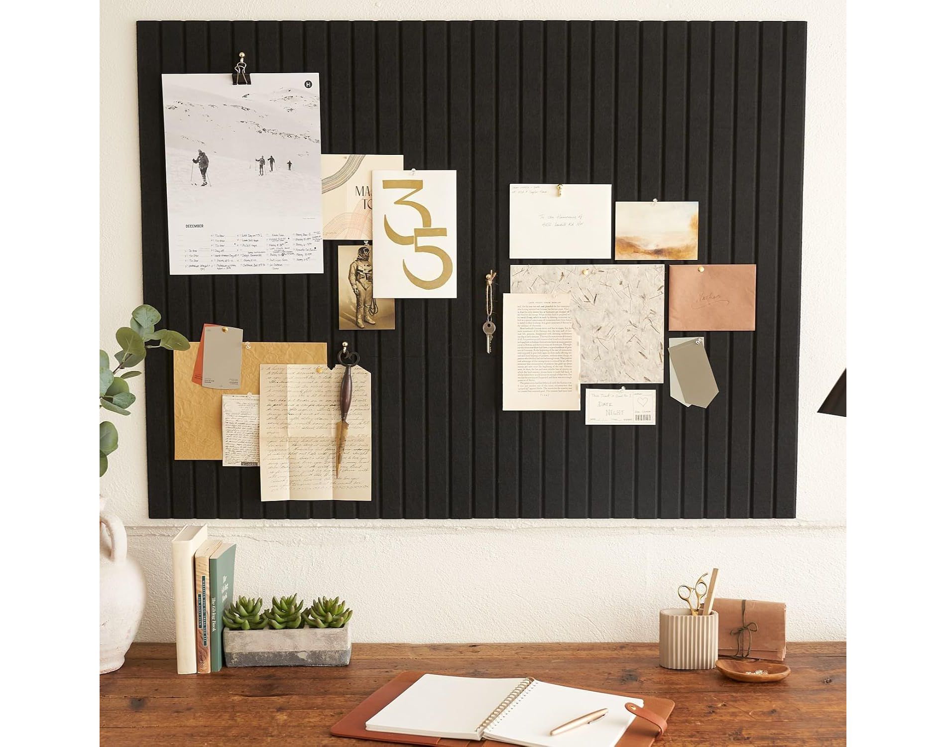 ZICOTO Large Felt Bulletin Board - Stylish 35 x 47 Inch Cork Board Alternative