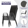 Hyleory Elegant 5-Piece Outdoor Dining Set with Stackable Patio Chairs & Iron Dining Table - 4 of 4