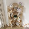 L-shaped Corner Bookshelf, Solid Wood Shelf, 5 Tier Display Shelf, Corner Organizer, For Small Spaces - 3 of 4