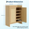 Rattan Shoe Cabinet for Entryway, Wooden Shoe Rack Freestanding Storage Cabinet with Adjustable Shelves for Living Room Hallway - 2 of 4