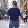 Anna-Kaci Women's Cropped Flag Graphic Tee with Short Sleeves and Crew Neckline - 4 of 4