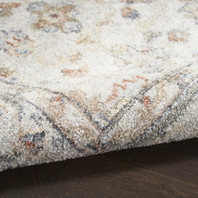 Astra Vintage-Inspired Grey Multicolor Medallion Wool Blend 4' x 6' Rug