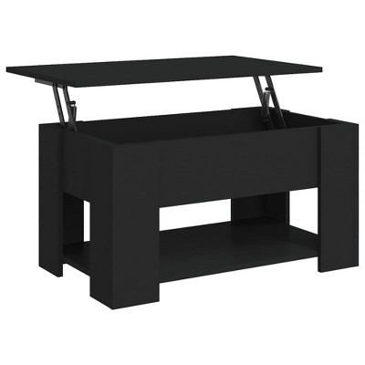 vidaXL Coffee Table Black 31.1"x19.3"x16.1" Engineered Wood