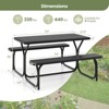 Gymax Picnic Table & Bench Set Outdoor Picnic Table Bench Set w/ Metal Frame & All Weather-resistant Surface Camping Table Set Black/Green/Grey/White - 4 of 4