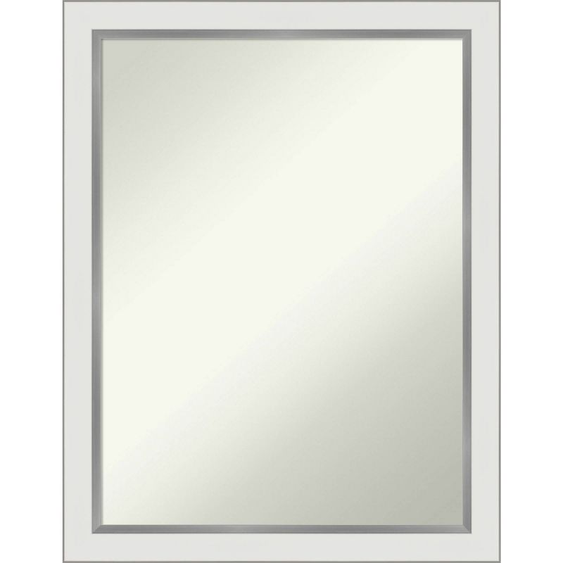 21&#34; x 27&#34; Non-Beveled Eva White Silver Narrow Wall Mirror - Amanti Art, 1 of 11