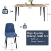 Gulches 63-Inch Farmhouse Industrial Dining Table Set with 4 Blue Chairs - Rust-Resistant Iron Legs, Rectangular Engineered Wood Table - 2 of 4