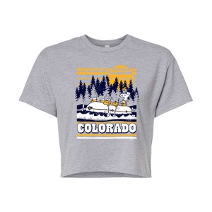 Women's - Peanuts - Colorado Rafting Cropped Graphic T-Shirt - 1 of 4