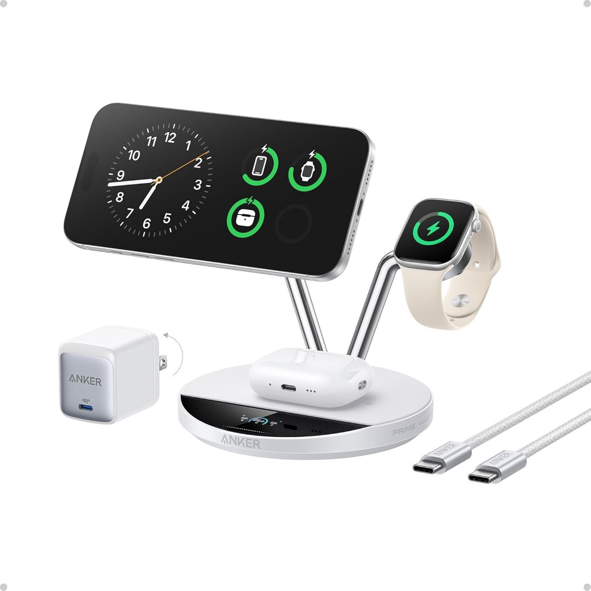 Anker Prime 3-in-1 Charging Station, Qi2.2-Certified 25W Wireless Charger Dock Stand, MagSafe Compatible, Smart Display - thumbnail 9
