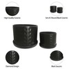 Sagebrook Home Set of 2 Ceramic Planters - 10" & 12" Black Planters on Saucers - Contemporary Diamond Design For Indoor or Outdoor Plants, Succulents - 2 of 4