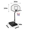 APRILSOUL Poolside Basketball Hoop 35ft 36 Backboard Orange Indoor Outdoor - 3 of 4