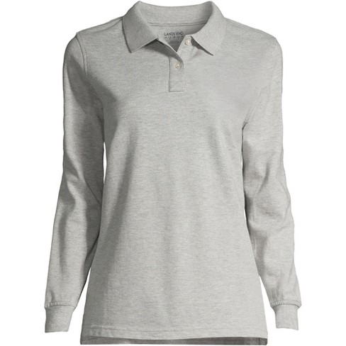 Women's Long Sleeve Feminine Fit Mesh Polo Shirt