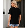 Women's Summer Short Sleeve T-Shirt Casual Round Neck Funny Letter Print Graphic Tee Shirts - 2 of 4