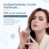 Saviland Kolinsky #14 Sculpt Brush: Wave-Oval Crimped Head w/ Cruciform Silver Handle - Artist's Acrylic Powder Essential. - 2 of 4