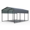 Outdoor Carport, 10 X 15 FT Carport, Heavy Duty Carport Canopy with Galvanized Steel Roof and Frame - 3 of 4