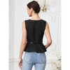 INSPIRE CHIC Women's Business Casual Square Neck Sleeveless Button Down Ruffle Hem With Belt Top - 3 of 4