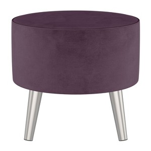 Riverplace Ottoman with Splayed Velvet Aubergine - Project 62