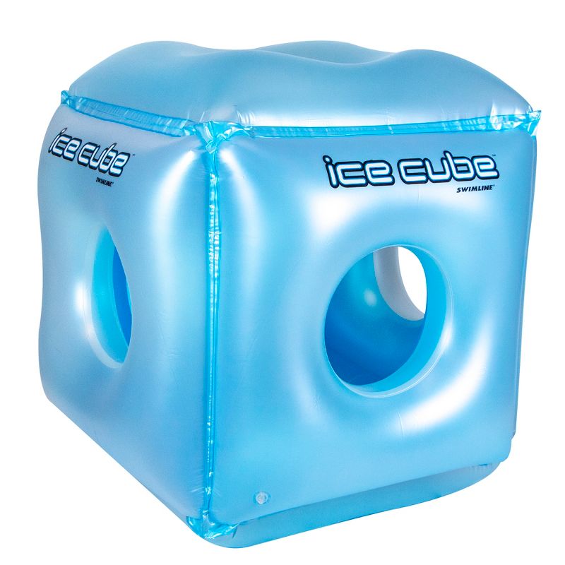 Swimline 49" Water Sports Inflatable Ice Cube Habitat 4-Person Swimming Pool Float - Blue, 1 of 2