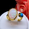 Bexley Simulated Oval Fire Opal Turquoise Ring Womens Ginger Lyne Collection - 2 of 4