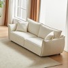 Modern 3-Seater + 3-Seater Linen Fabric Sofa Set with Wooden Frame and 4 Pillows - 3 of 4