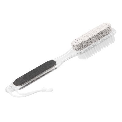 Unique Bargains Stainless Steel Foot File Removes Dead Skin Pedicure Foot  Scrubber With Clean Brush Black 3pcs : Target