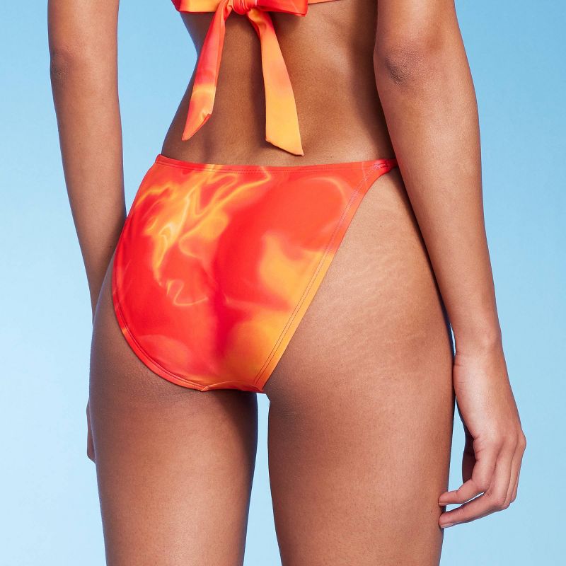 Women's Dye Effect Cheeky Extra High Leg Bikini Bottom - Wild Fable™ Red/Orange, 3 of 9