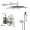 Shower Faucet Set , Square Rainfall Shower Head and Handle Set, Wall Mounted Shower Fixtures with Solid Brass Shower Valve, Shower System - 2 of 4