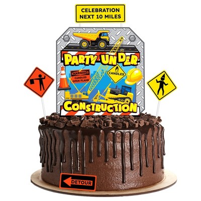 Treasures Gifted Construction Cake Topper - Construction Party Supplies