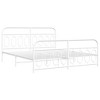 vidaXL Metal Bed Frame King Size with Headboard/Footboard - White, 81.5"x78"x39.4", Modern Design for Bedroom - 2 of 4