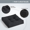 Tangkula Set of 2 Tufted Patio Cushions 4" Outdoor Seat Cushions Waterproof & High Elasticity Square Chair Cushions Black - 4 of 4