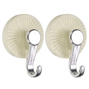 Unique Bargains Waterproof Reusable Strong Load-Bearing Plastic Suction Cup Hook 2 Pcs - 1 of 4