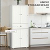 72" Freestanding Kitchen Pantry Cabinet, Tall Storage Cabinet with 4 Doors, Drawer and Adjustable Shelves for Dining Room - 4 of 4