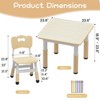 Kids Table and Chair Set, Height Adjustable Toddler Table & 4 Chairs, Activity Desk for Arts, Crafts, Reading & Eating, Easy Clean - 2 of 4