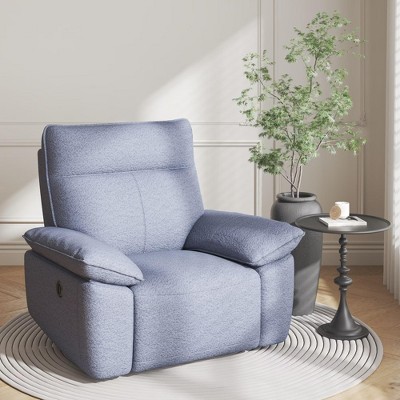 NicBex Couches for Living Room Recliner Chairs Sofa for Adults Modern Fabric Upholstered Rocking Chair with Remote Control and Cup Holder, Blue